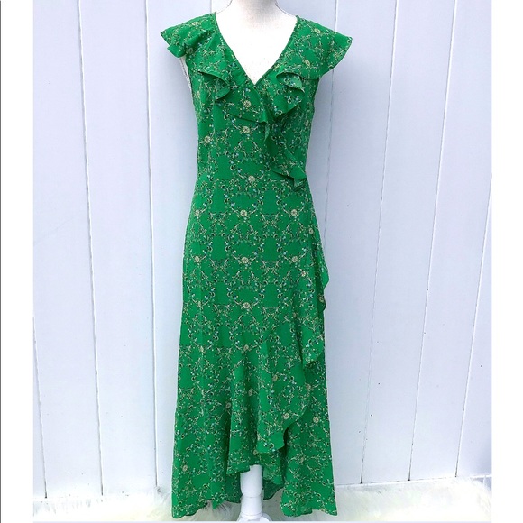 Max Studio Dresses & Skirts - MAX STUDIO Women's Printed Ruffle Wrap Midi Dress